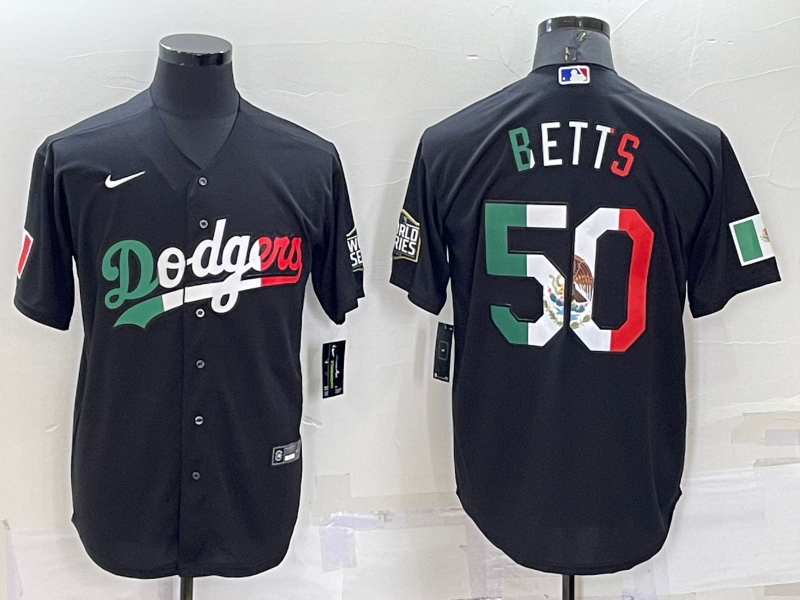 Men's Los Angeles Dodgers #50 Mookie Betts Black Mexico Cool Base Stitched Baseball Jersey Men's Los Angeles Dodgers #50 Mookie Betts Black Mexico Cool Base Stitched Baseball Jersey